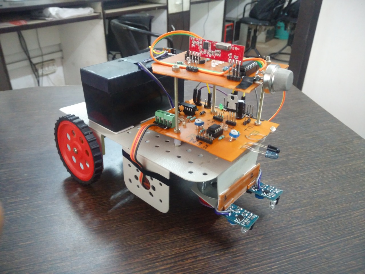Students learning electronics
